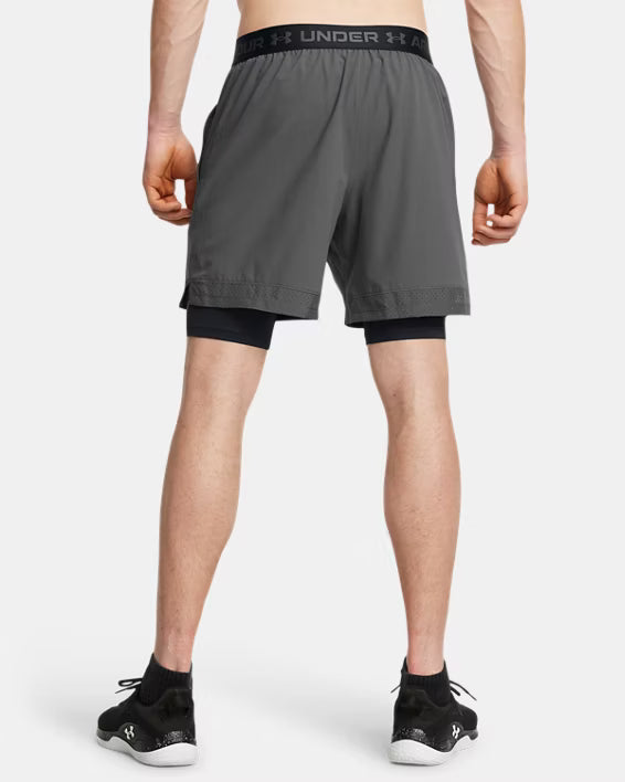 Mens UA Vanish Woven 2-in-1 Shorts (Castlerock/Black)