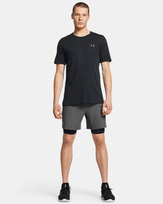 Mens UA Vanish Woven 2-in-1 Shorts (Castlerock/Black)