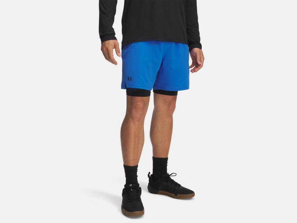 Mens UA Vanish Woven 2-in-1 Short (Atlantis Blue/Black)