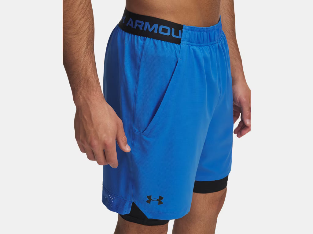Mens UA Vanish Woven 2-in-1 Short (Atlantis Blue/Black)