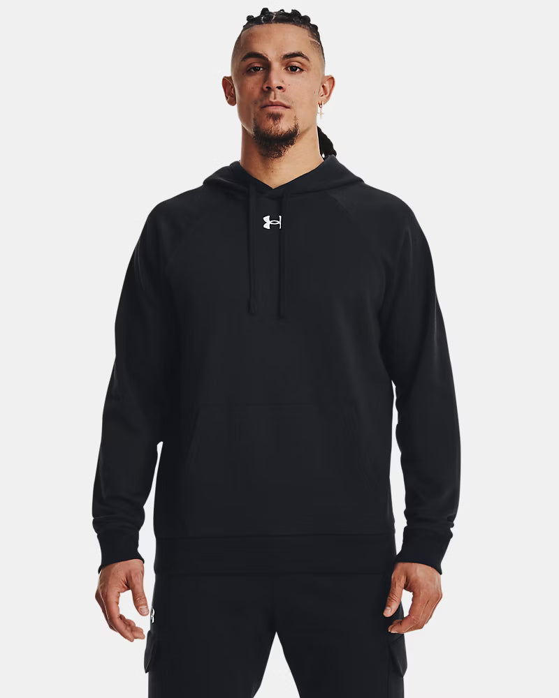 Mens UA Rival Fleece Hoodie (Black/White)