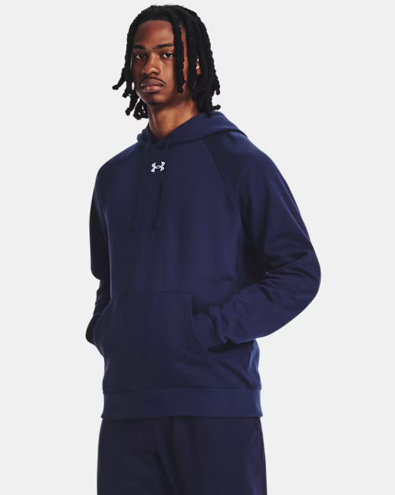 Mens Rival Fleece Hoodie (Navy/White)