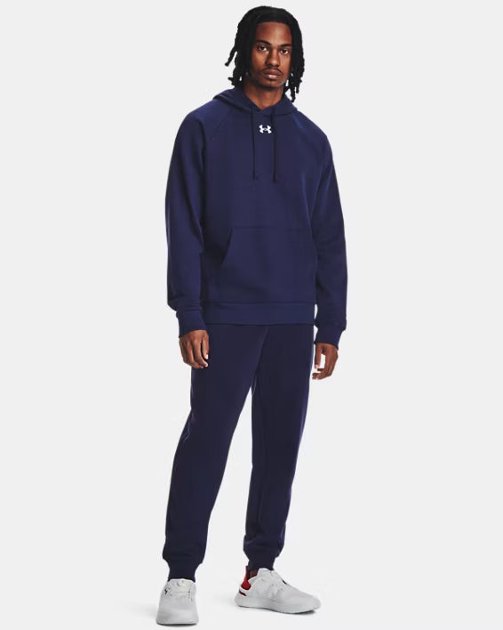 Mens Rival Fleece Hoodie (Navy/White)