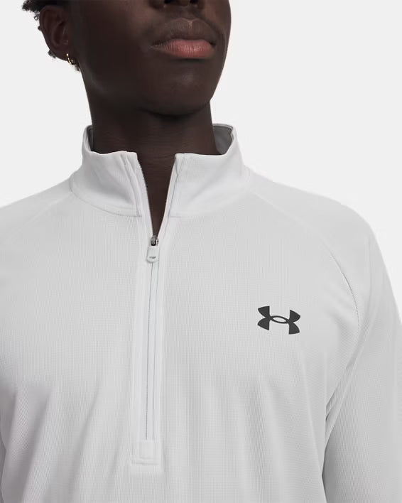 Mens Tech Textured 1/2 Zip (Distant Grey/Black)
