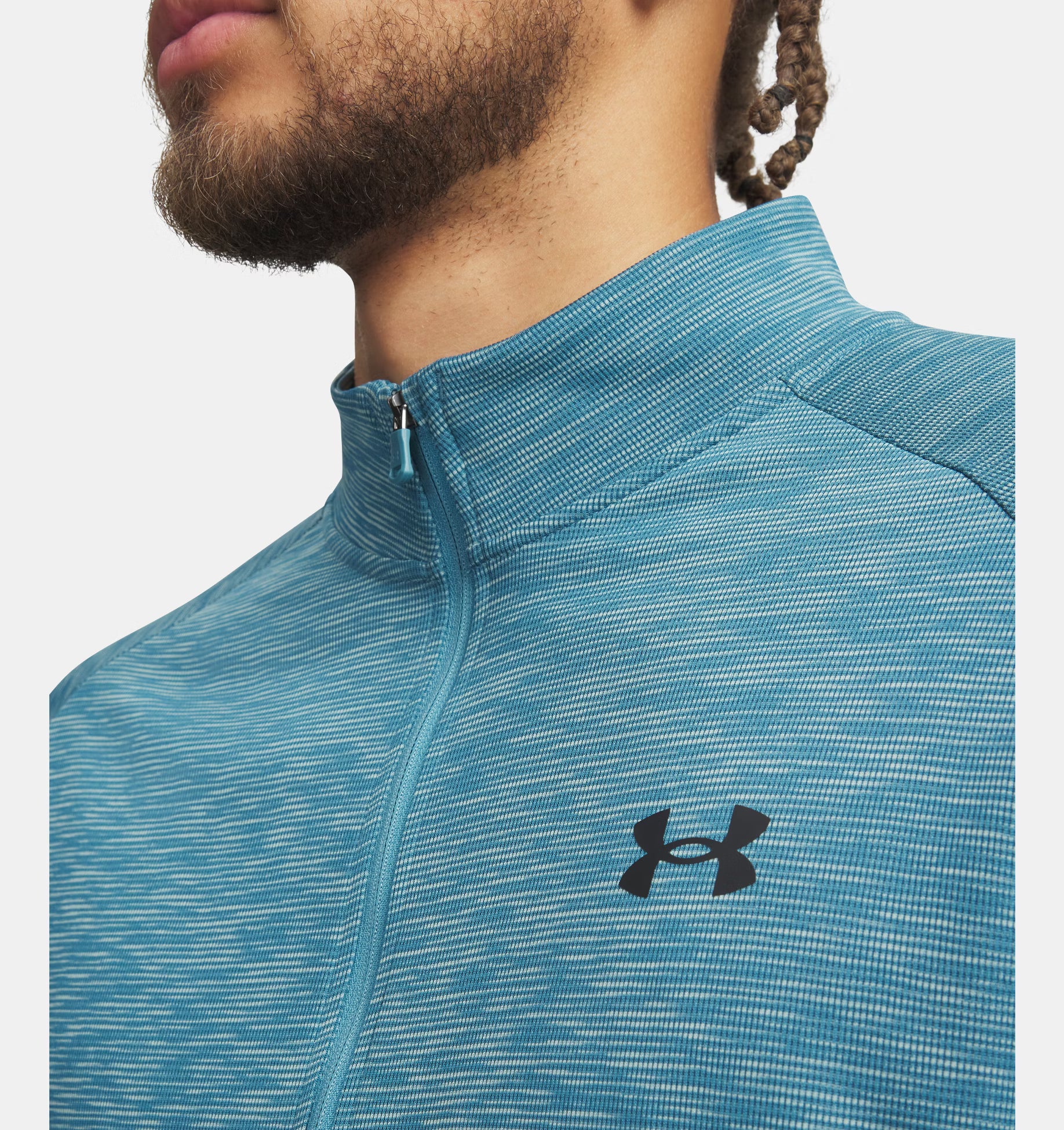 Mens Tech Textured 1/2 Zip (Boundless Blue/Black)