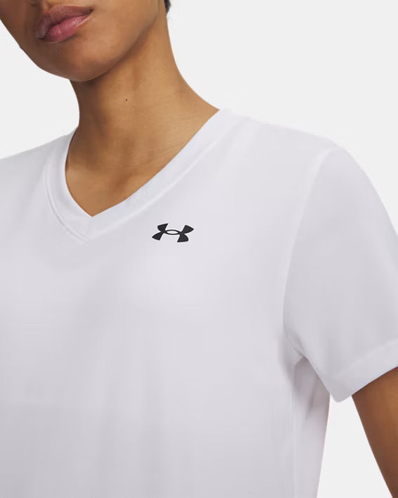 Womens Tech V Neck T-Shirt (White/Black)