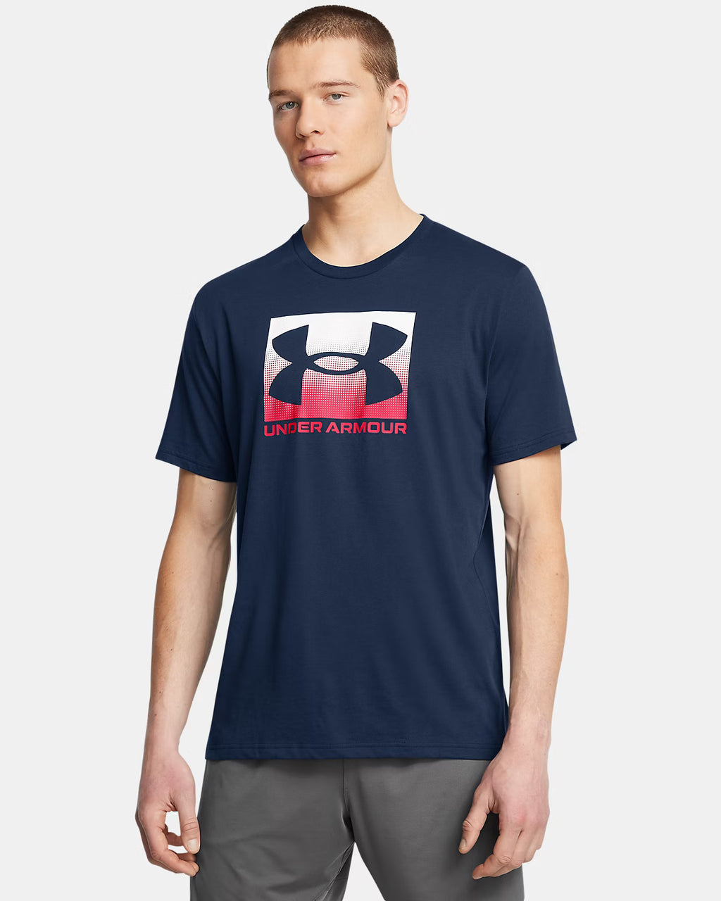 Mens UA Boxed Tee (Academy/Red)