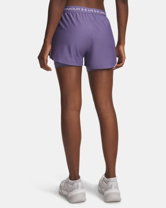 Womens Tech Play Up 2 in 1 Shorts (Purple Luxe/Purple Crest)
