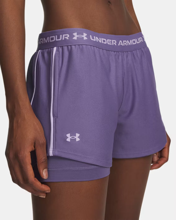 Womens Tech Play Up 2 in 1 Shorts (Purple Luxe/Purple Crest)