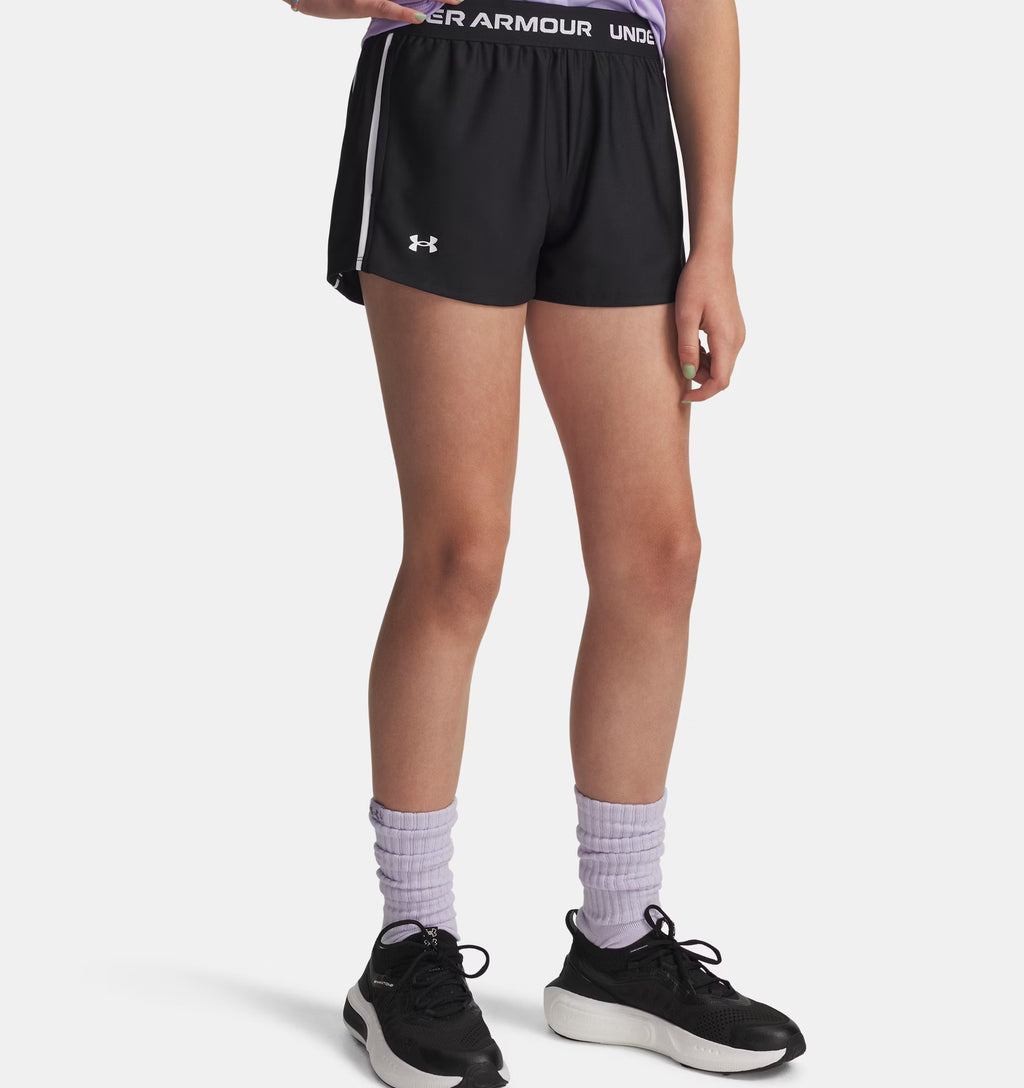 Girls Tech Play Up Shorts (Black/White)