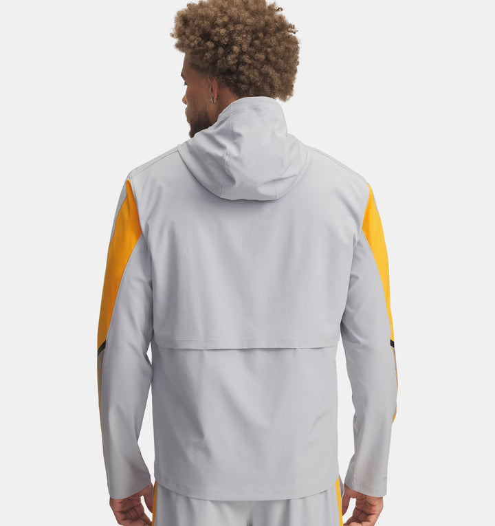 Mens UA Velociti Storm Hooded Jacket (Mod Gray/Squad Orange/Reflective)