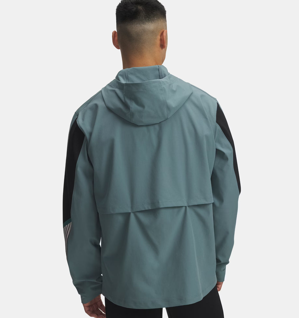 Mens UA Velociti Storm Hooded Jacket (Jasper Blue/Black/Reflective)