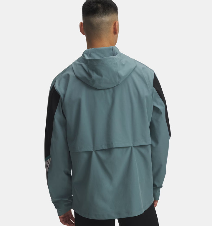 Mens UA Velociti Storm Hooded Jacket (Jasper Blue/Black/Reflective)