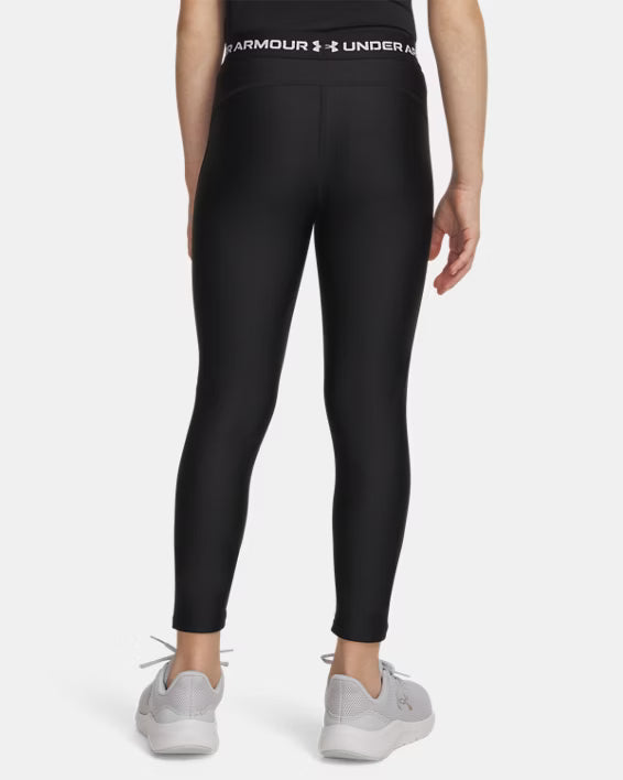 Girls HeatGear Leggings (Black/White)