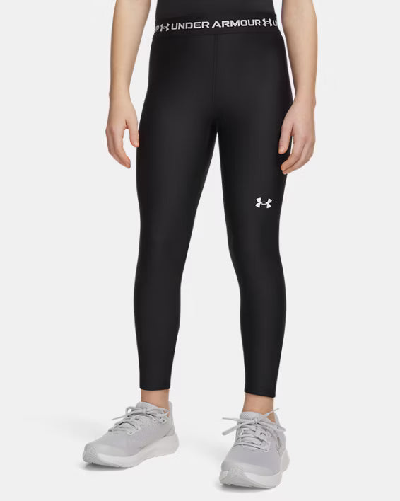 Girls HeatGear Leggings (Black/White)