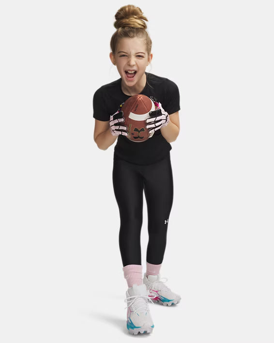 Girls HeatGear Leggings (Black/White)