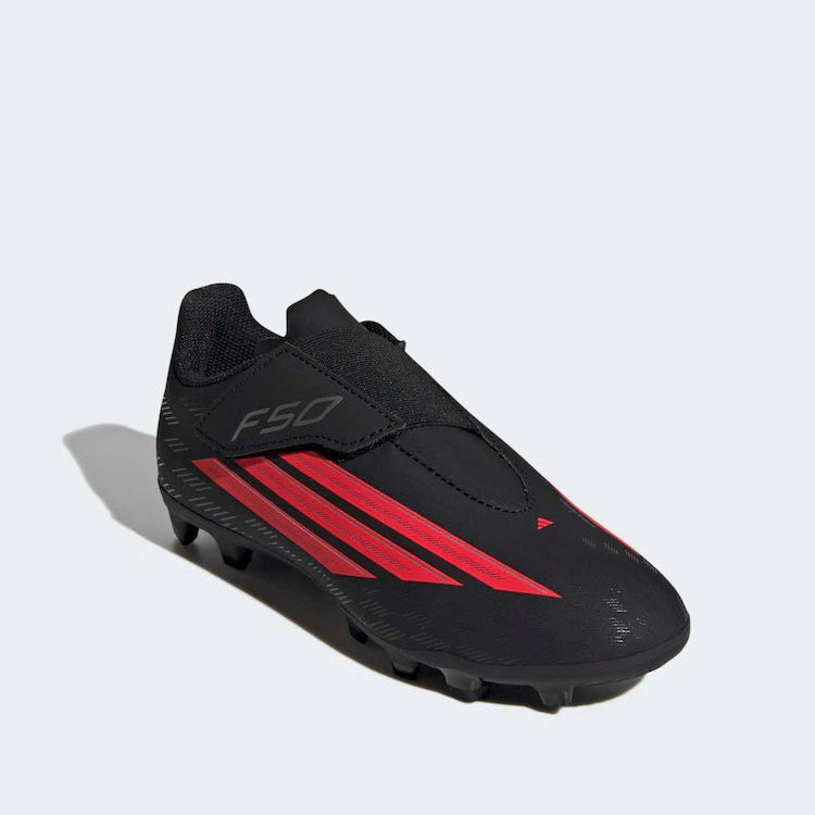 Junior F50 Club Velcro FG/MG (Core Black/Lucid Red)
