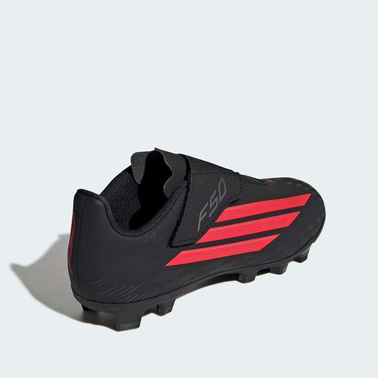 Junior F50 Club Velcro FG/MG (Core Black/Lucid Red)
