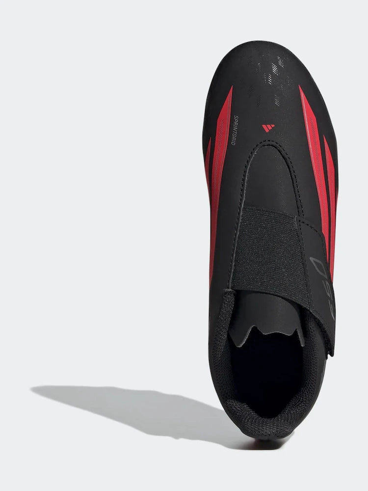 Junior F50 Club Velcro FG/MG (Core Black/Lucid Red)
