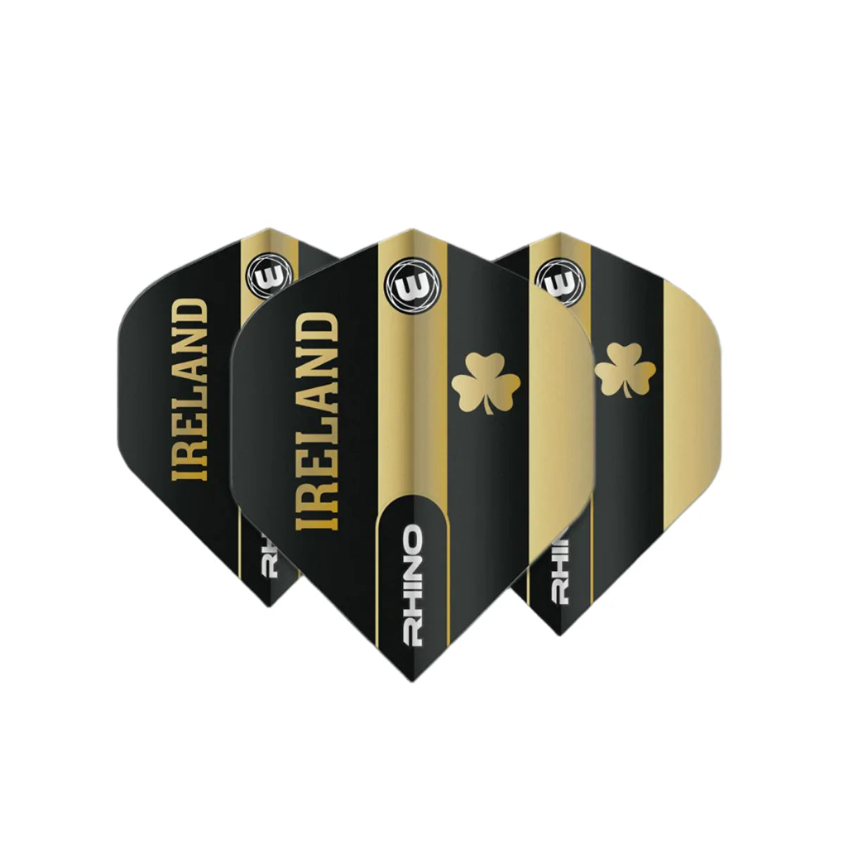Rhino Stardard Ireland Dart Flights (Black/Gold)