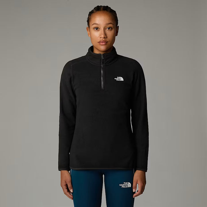 Womens 100 Glacier 1/4 Zip Fleece (Black)