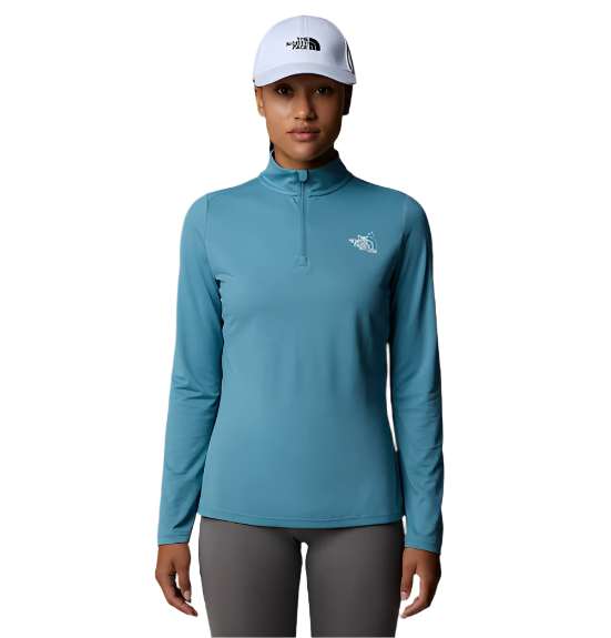 Womens Flex 1/4 Zip Graphic Top (Algae Blue)