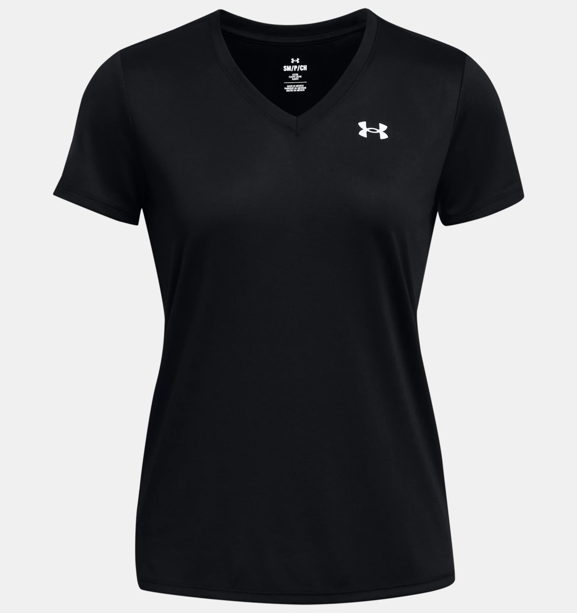 Womens Tech V Neck T-Shirt (Black)