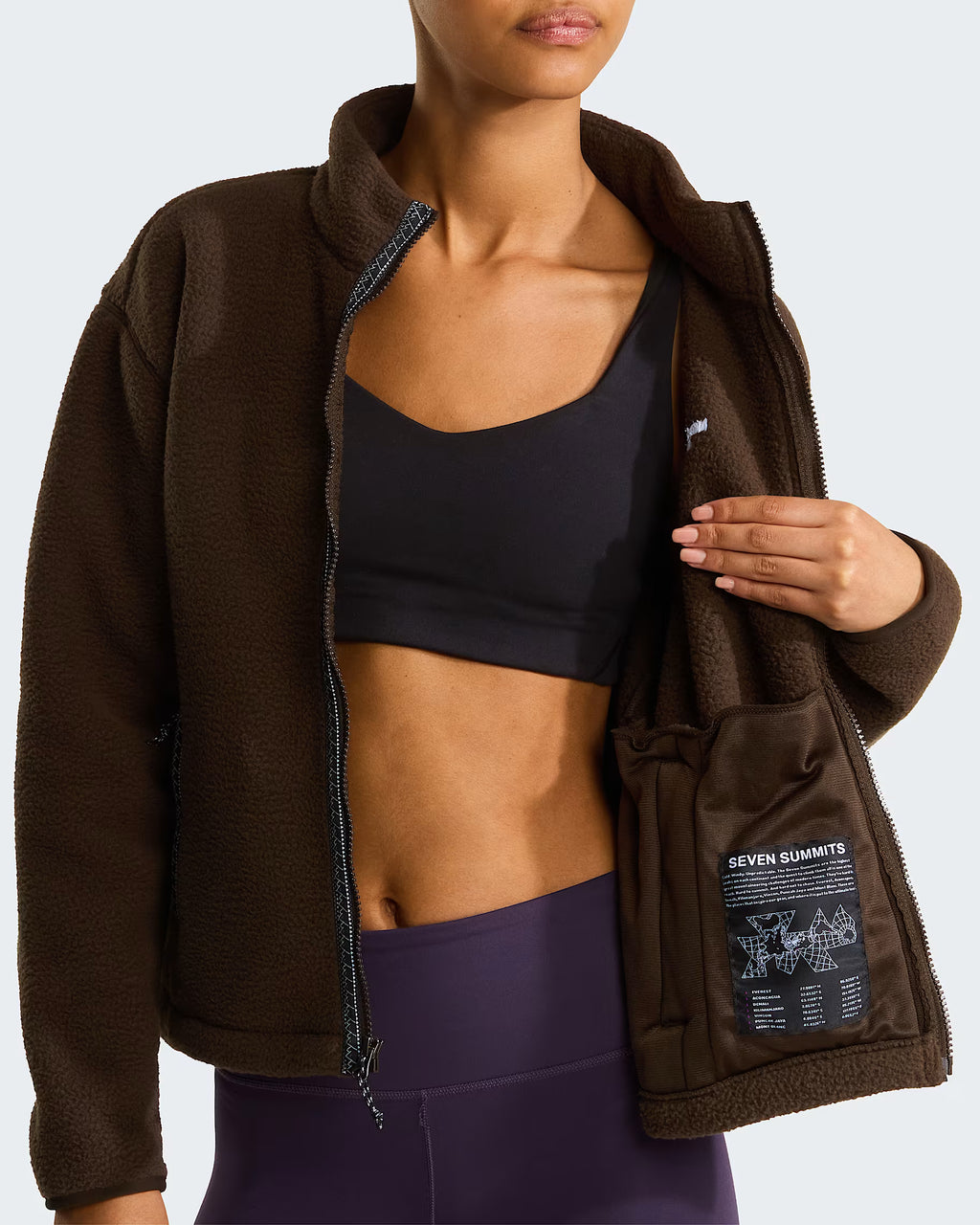 Womens Fleeski Full Zip Fleece (Dark Chestnut)