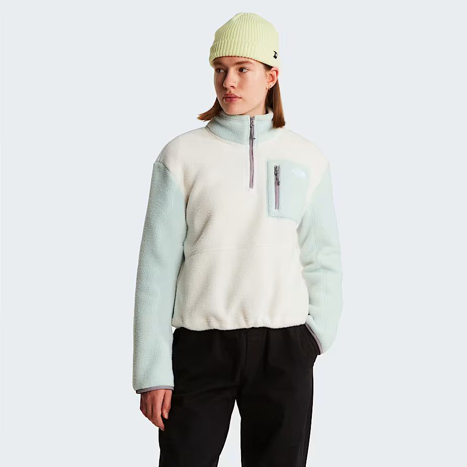 Womens Yumiori 1/4 Zip Fleece (White Dune/Opal Frost/Transcendent Grey)
