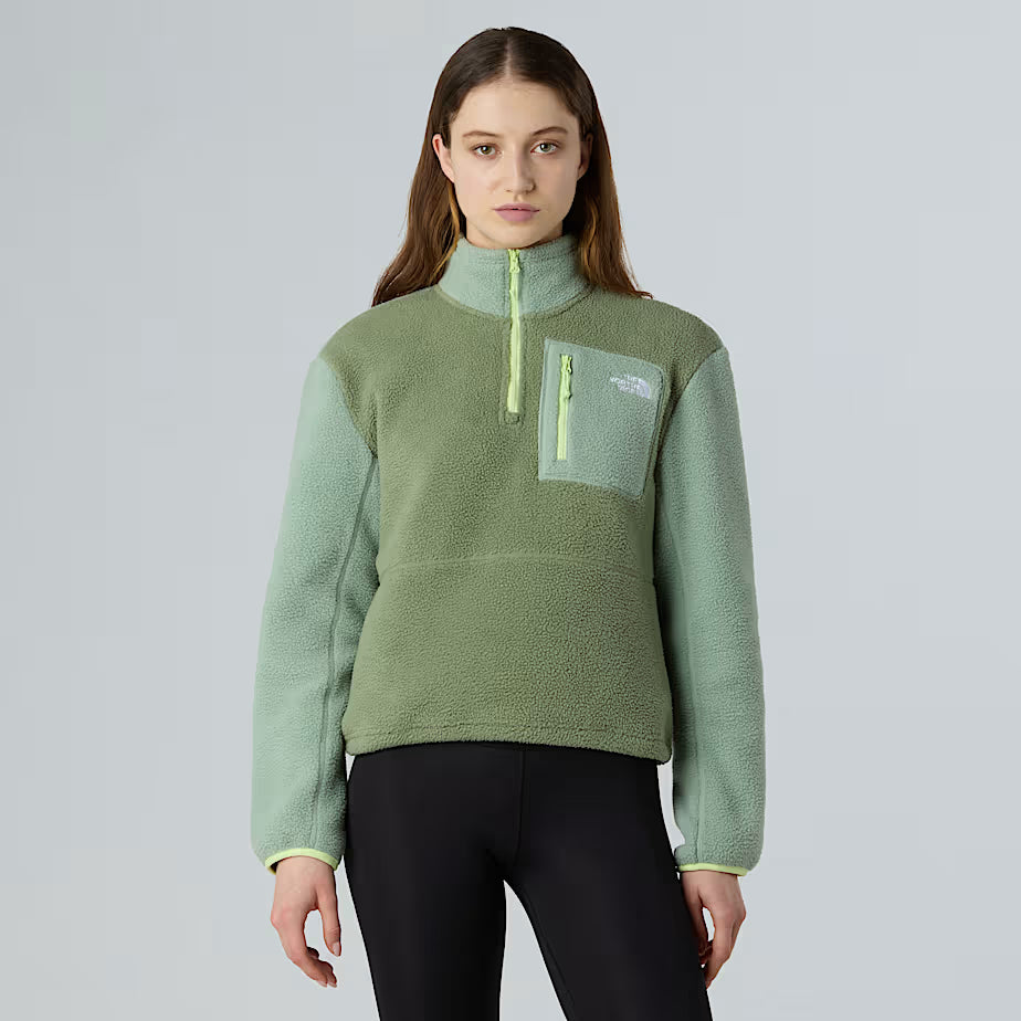 Womens Yumiori 1/4 Zip Fleece (Bark Mist/Slate Moss)
