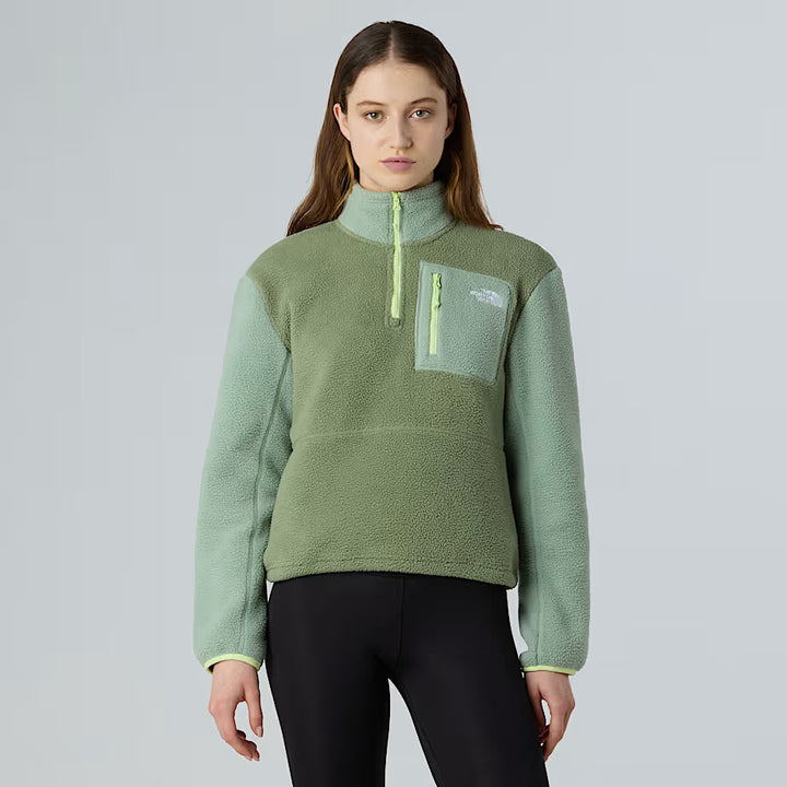 Womens Yumiori 1/4 Zip Fleece (Bark Mist/Slate Moss)