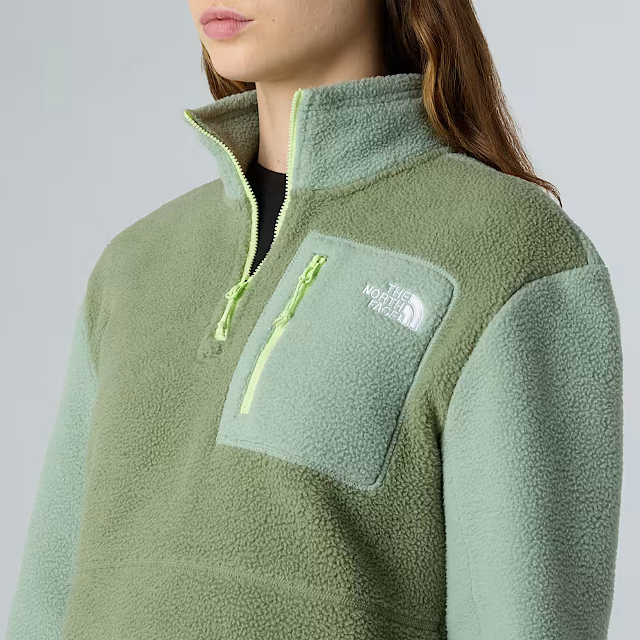 Womens Yumiori 1/4 Zip Fleece (Bark Mist/Slate Moss)