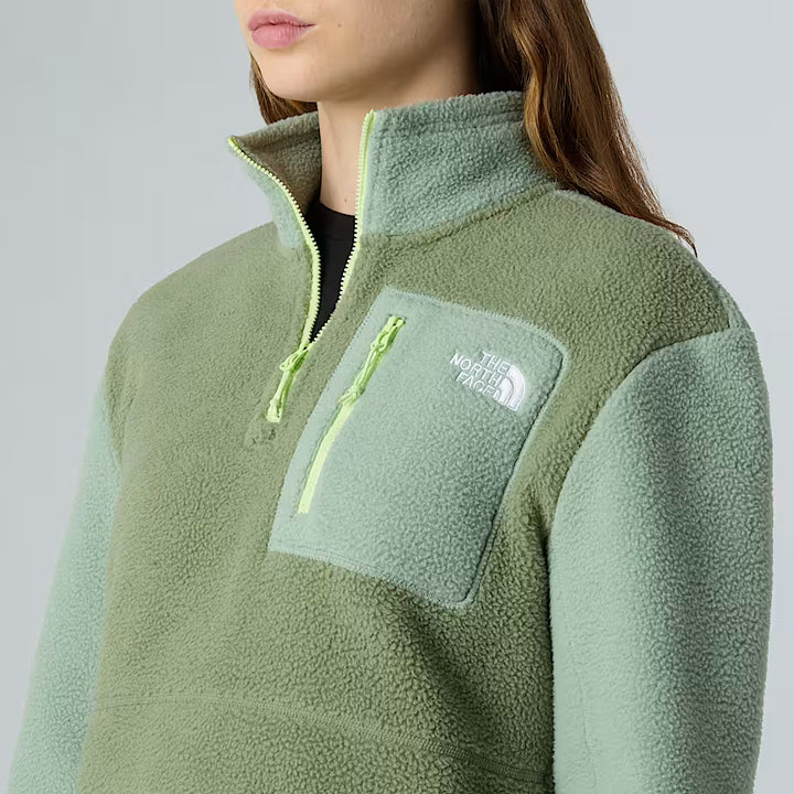 Womens Yumiori 1/4 Zip Fleece (Bark Mist/Slate Moss)