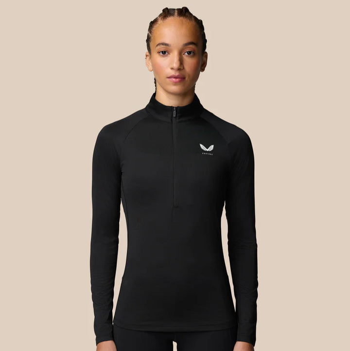 Womens Adapt Training 1/2 Zip Top (Black/White)