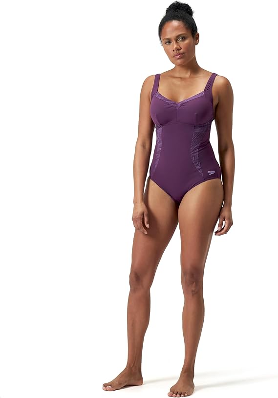 Women's Shaping Printed LunaElustre Swimsuit (Purple)