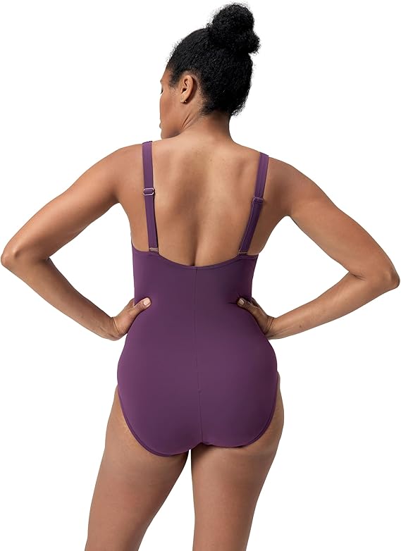 Women's Shaping Printed LunaElustre Swimsuit (Purple)