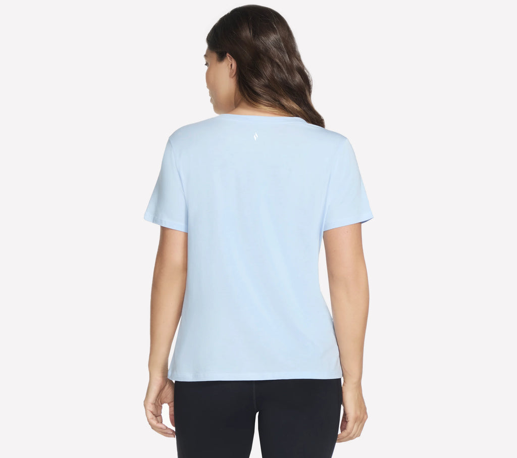 Womens Pima V-Neck Tee (Light Blue)