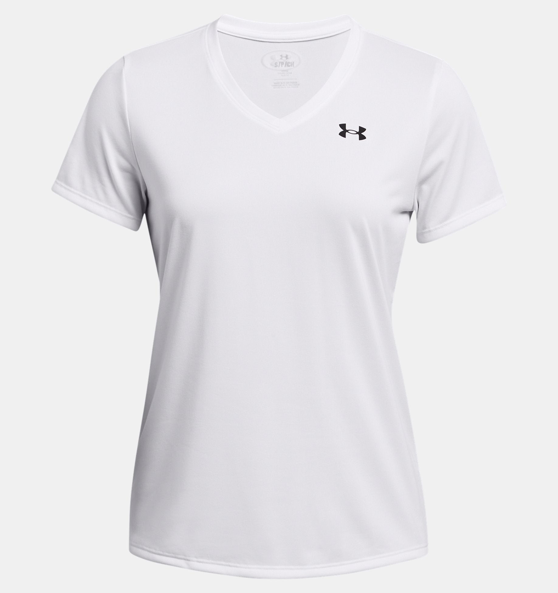 Womens Tech V-Neck Short Sleeve (White)