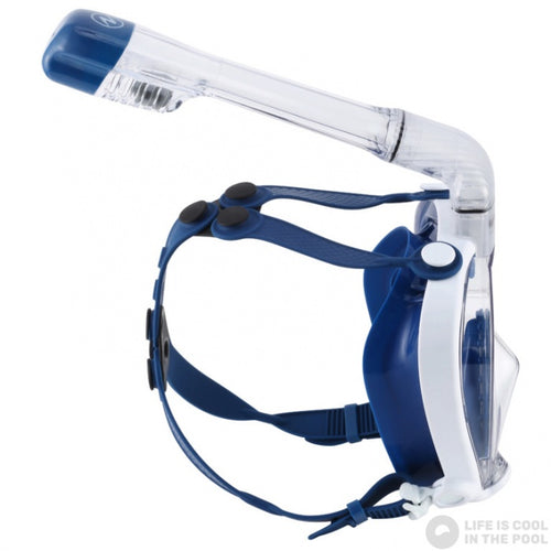 Adults Full Face Smart Snorkel System (Clear/Blue)
