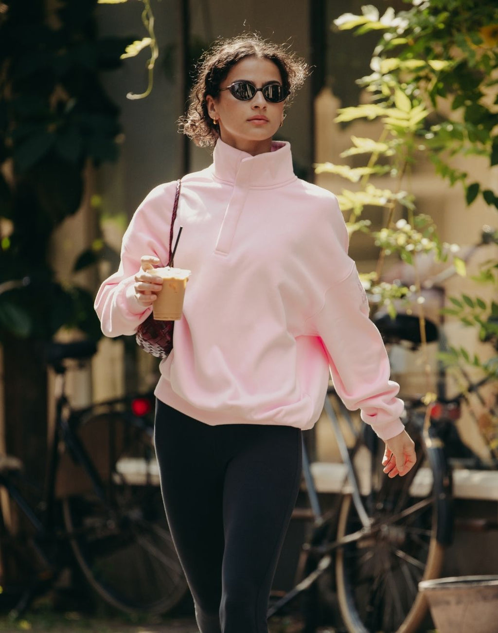 Sierra Snap Collar Sweatshirt (Baby Pink)