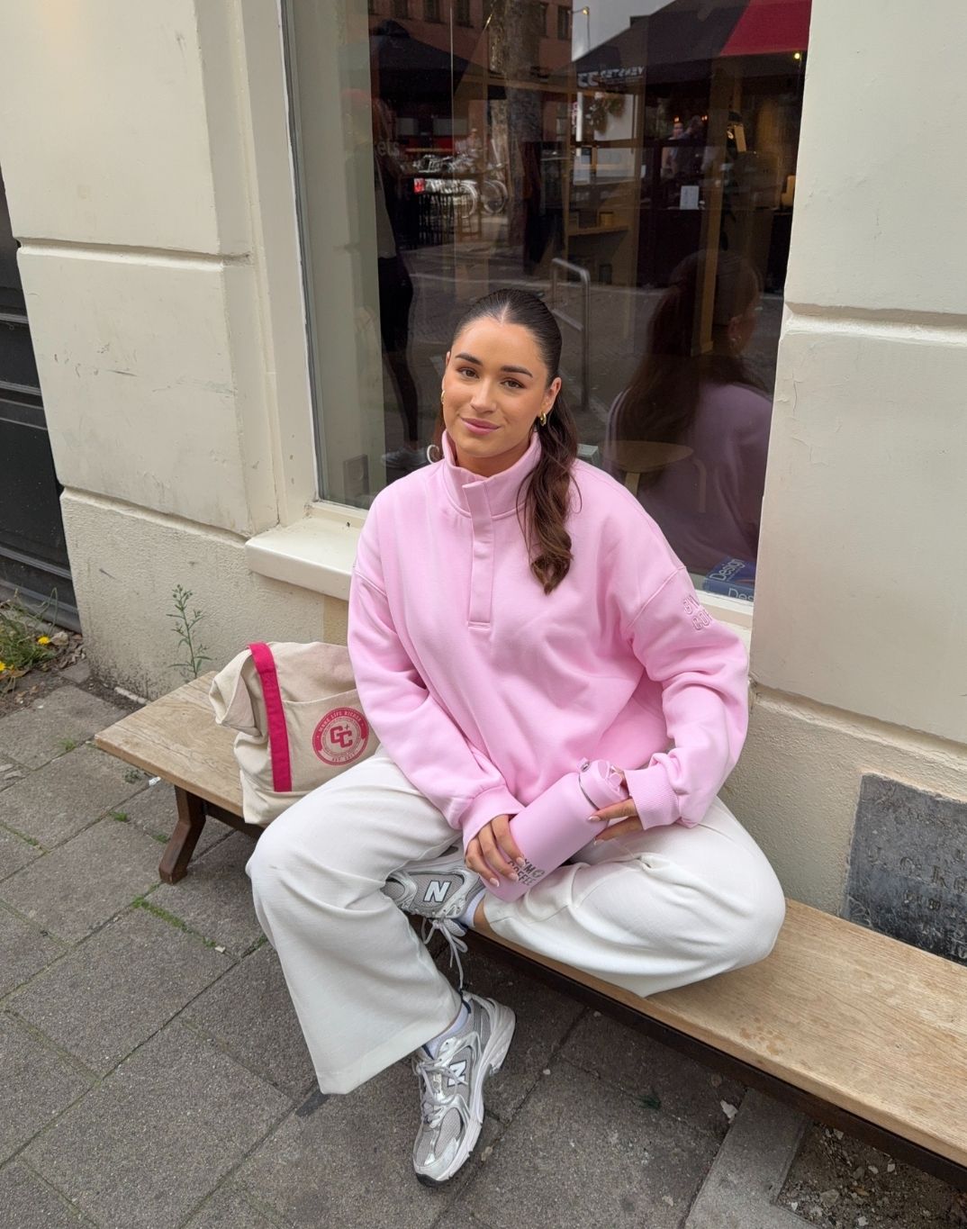 Sierra Snap Collar Sweatshirt (Baby Pink)