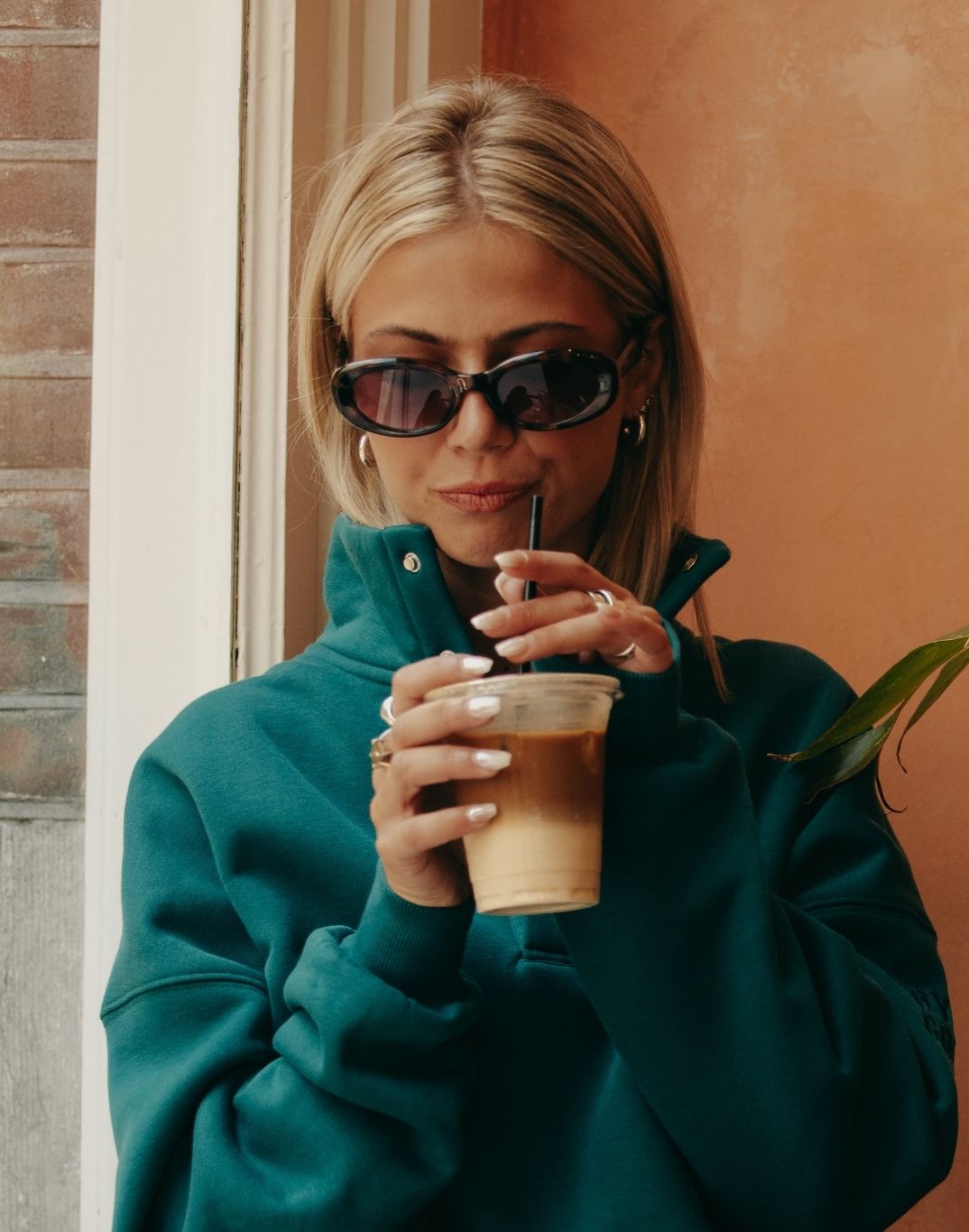 Sierra Snap Collar Sweatshirt (Teal)