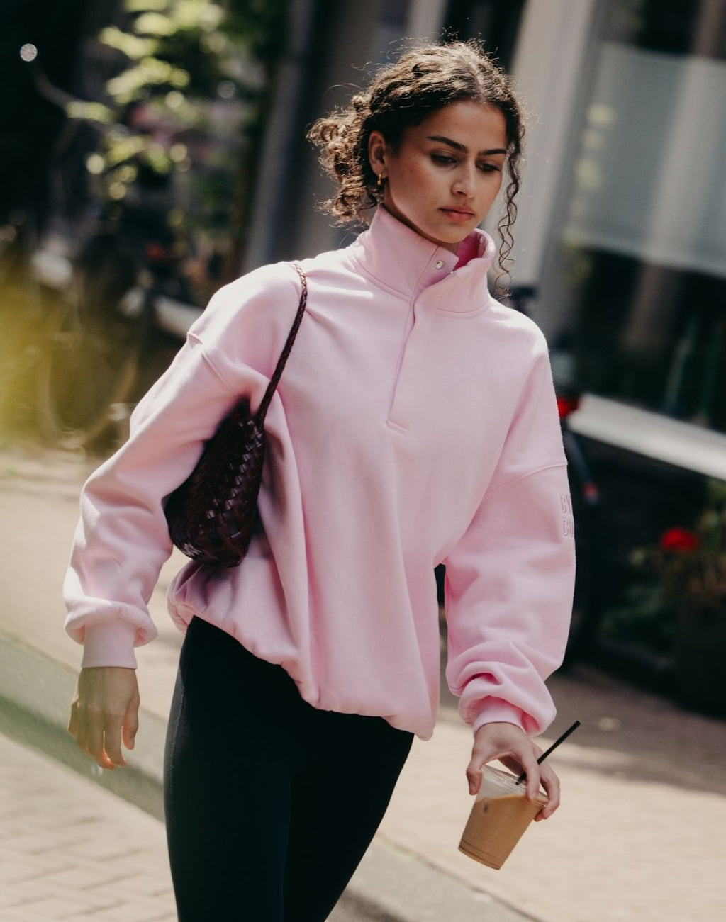 Sierra Snap Collar Sweatshirt (Baby Pink)