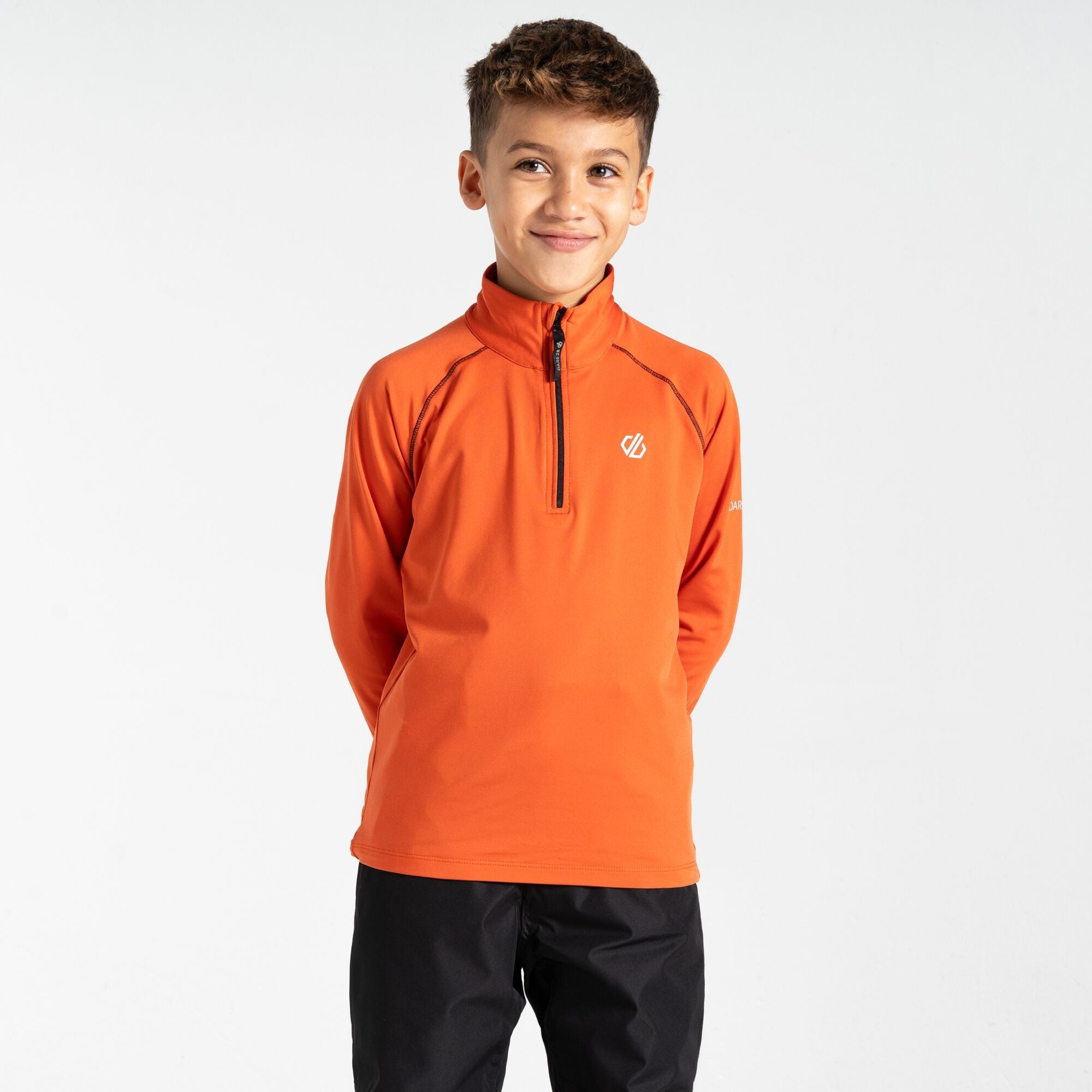 Boys Consist II Recycled Core Stretch Half Zip (Orange Rust)