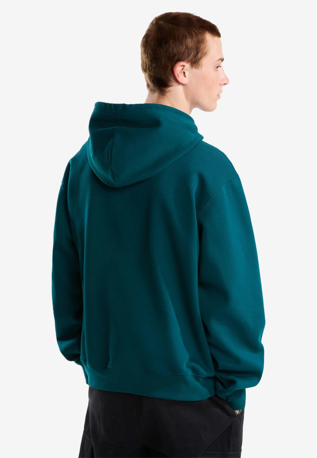 Mens Essential Simple Dome Relaxed Hoodie (Pacific Teal)