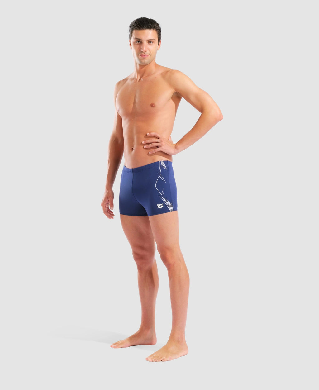 Men's Swim Short Arena Graphic (Navy/White)