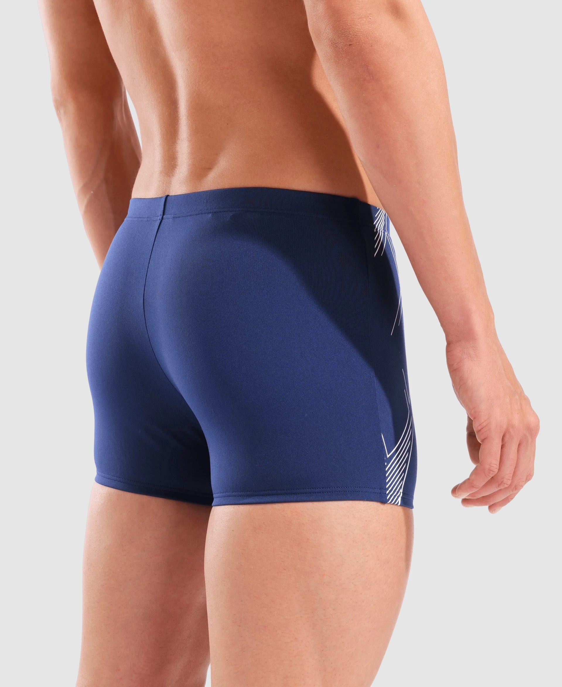 Men's Swim Short Arena Graphic (Navy/White)