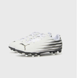 Junior Attacanto FG/AG Boots (White/Black)
