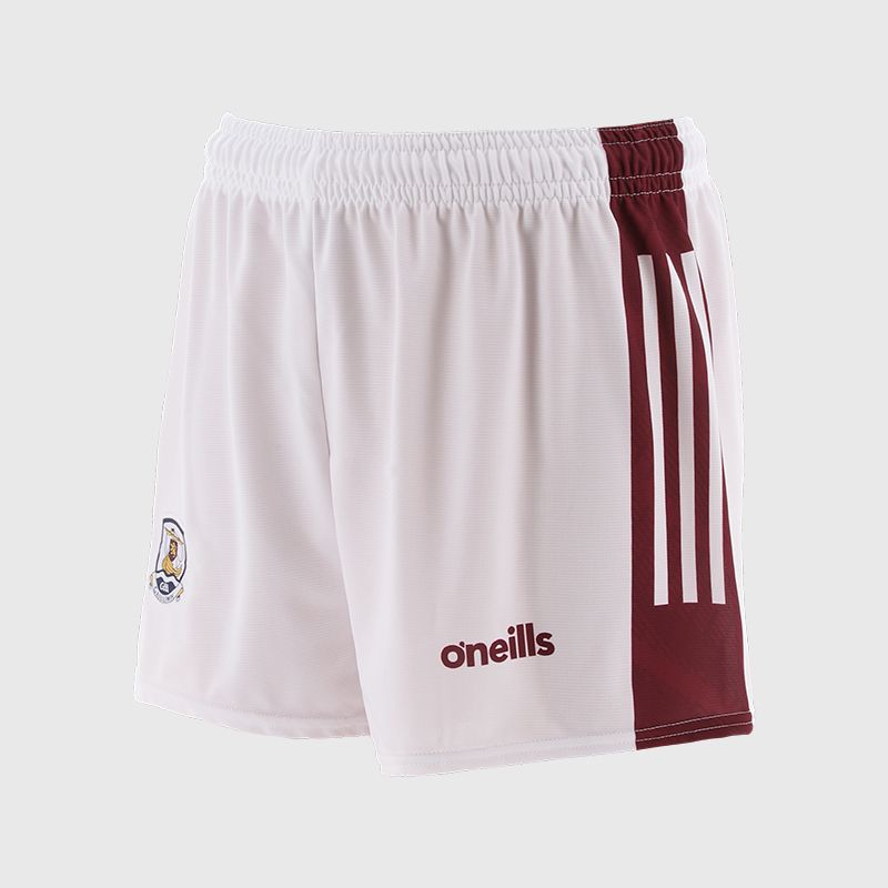 Kids Galway GAA Home Shorts 2025 (White/Maroon)
