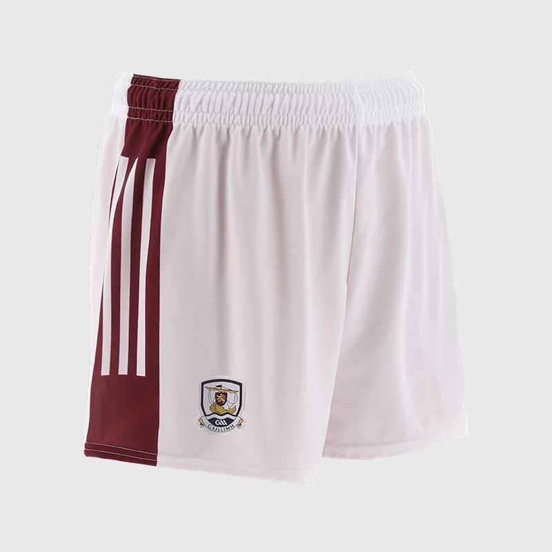 Kids Galway GAA Home Shorts 2025 (White/Maroon)